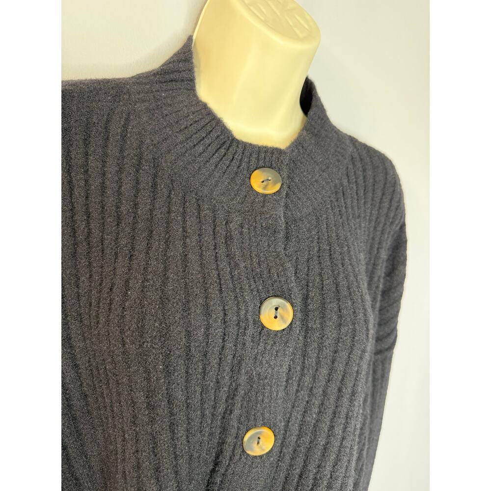 Free People Women's Cocoa Henley Pullover Sweater Black Relax Soft Sz L - Picture 6 of 13
